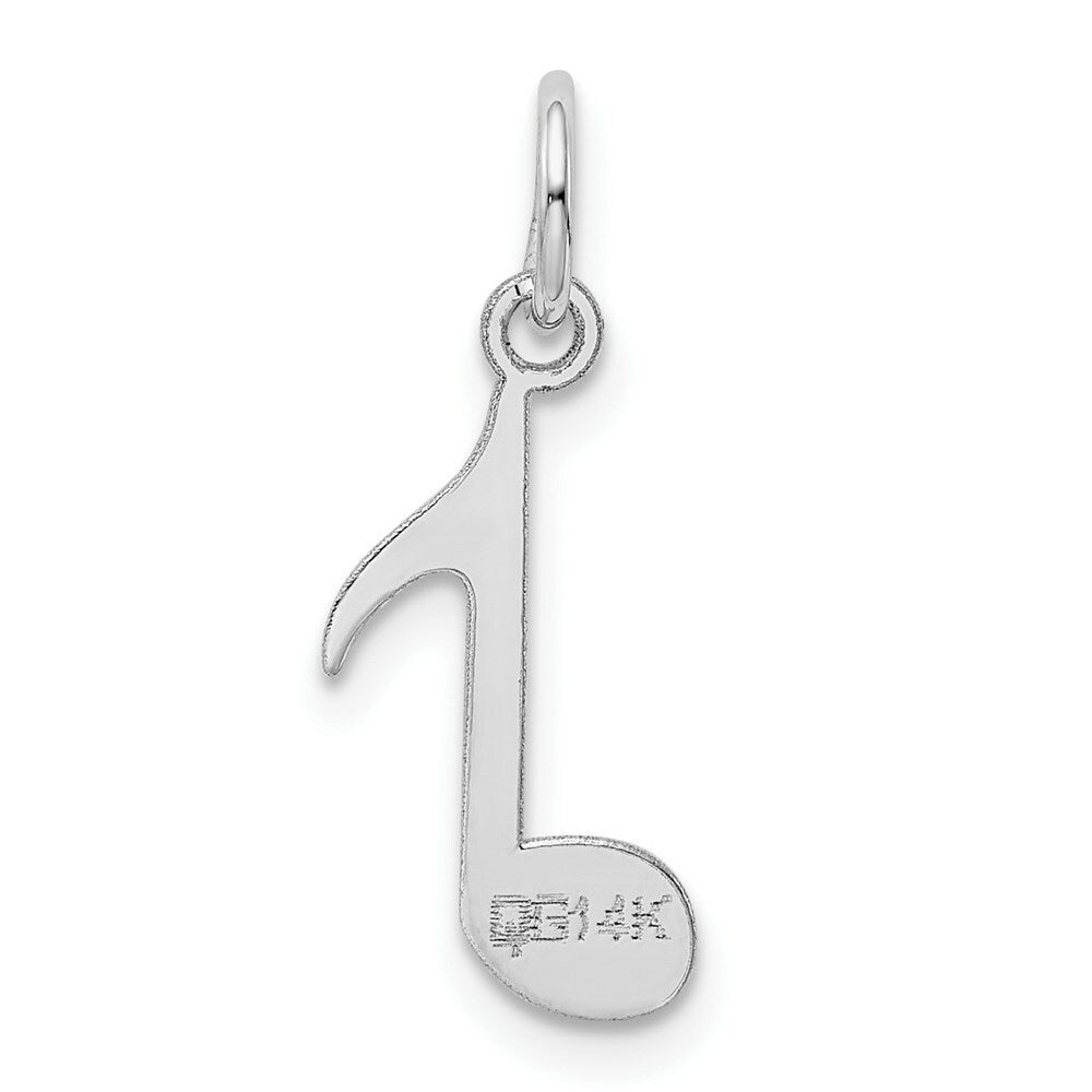 14K White Gold Polished Musical Note Charm Pendant
