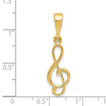 Load image into Gallery viewer, 14K Yellow Gold Treble Clef Charm Pendant
