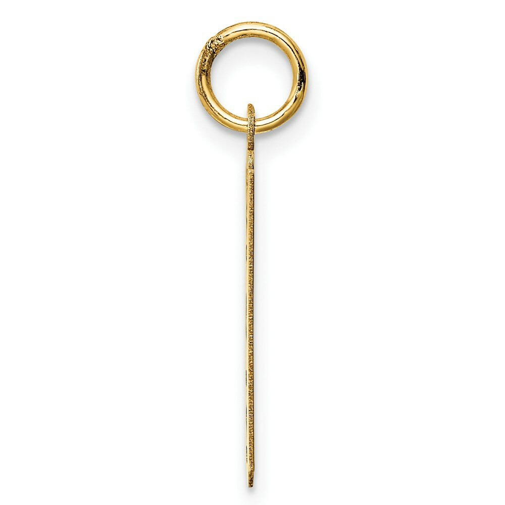 14K Yellow Gold Polished Razor Blade Charm