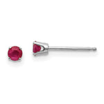 Load image into Gallery viewer, 14K White Gold 3mm Ruby Stud Earrings 0.34-Carat tw
