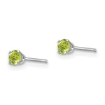 Load image into Gallery viewer, 14K White Gold 3mm Peridot Stud Earrings 0.24-Carat tw
