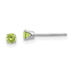 Load image into Gallery viewer, 14K White Gold 3mm Peridot Stud Earrings 0.24-Carat tw
