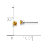 Load image into Gallery viewer, 14K White Gold 3mm Citrine Stud Earrings 0.2-Carat tw
