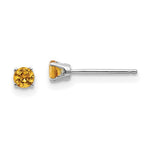 Load image into Gallery viewer, 14K White Gold 3mm Citrine Stud Earrings 0.2-Carat tw
