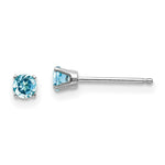 Load image into Gallery viewer, 14K White Gold 3mm Blue Topaz Stud Earrings 0.3-Carat tw
