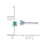 Load image into Gallery viewer, 14K White Gold 3mm Blue Topaz Stud Earrings 0.3-Carat tw
