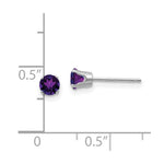 Load image into Gallery viewer, 14K White Gold 4mm Amethyst Stud Earrings 0.54-Carat tw
