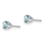 Load image into Gallery viewer, 14K White Gold 4mm Aquamarine Stud Earrings 0.5-Carat tw
