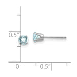 Load image into Gallery viewer, 14K White Gold 4mm Aquamarine Stud Earrings 0.5-Carat tw
