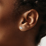 Load image into Gallery viewer, 14K White Gold 4mm White Topaz Stud Earrings 0.6-Carat tw
