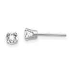 Load image into Gallery viewer, 14K White Gold 4mm White Topaz Stud Earrings 0.6-Carat tw
