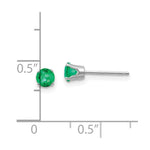 Load image into Gallery viewer, 14K White Gold 4mm Emerald Stud Earrings 0.6-Carat tw
