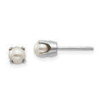 Load image into Gallery viewer, 14K White Gold 4mm Freshwater Cultured Pearl Stud Earrings
