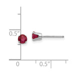 Load image into Gallery viewer, 14K White Gold 4mm Ruby Stud Earrings 0.74-Carat tw

