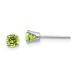 Load image into Gallery viewer, 14K White Gold 4mm Peridot Stud Earrings 0.56-Carat tw
