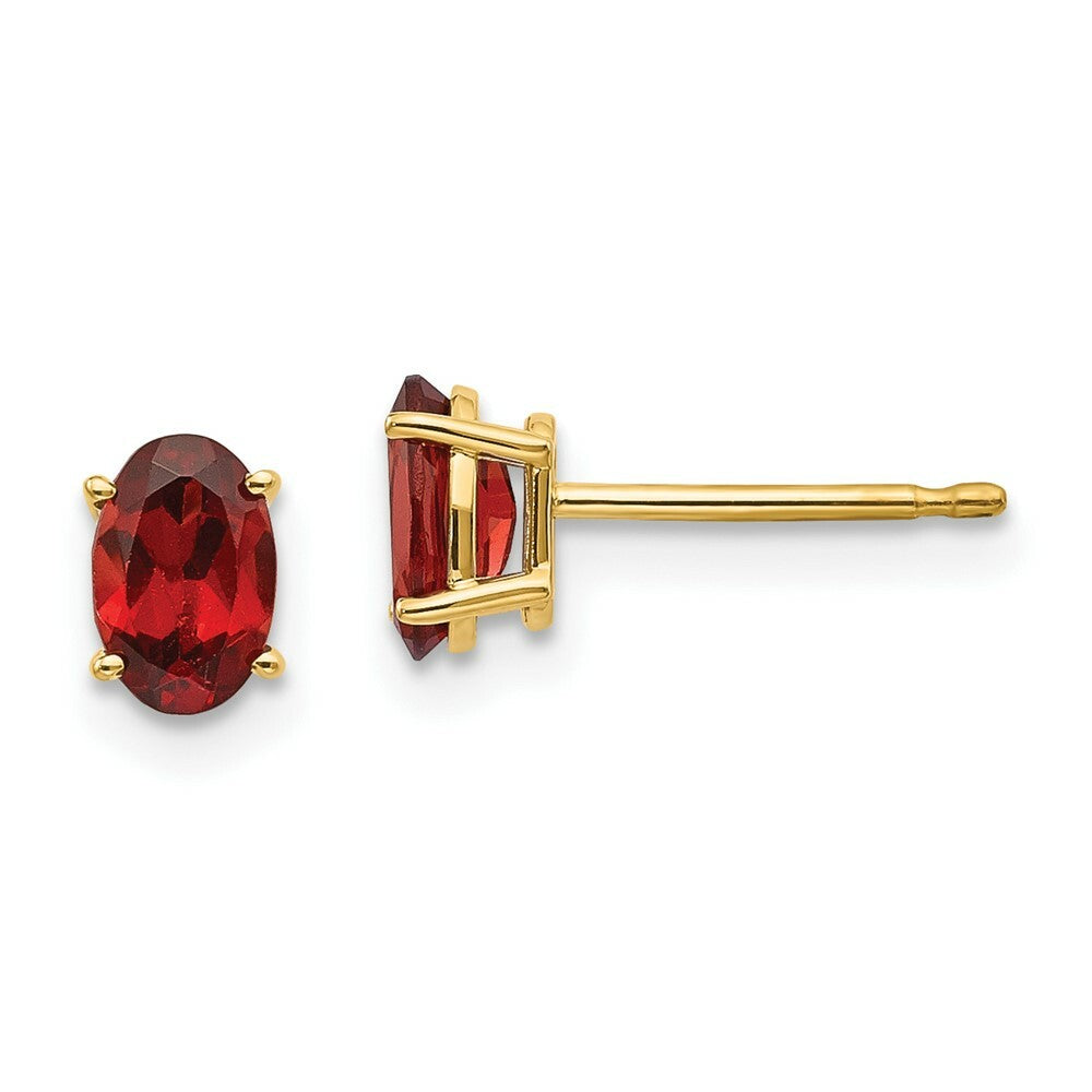 14K Yellow Gold Garnet Earrings - January , 1.36-Carat Gemweight
