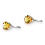 Load image into Gallery viewer, 14K White Gold 4mm Citrine Stud Earrings 0.5-Carat tw
