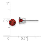Load image into Gallery viewer, 14K White Gold 5mm Garnet Stud Earrings 1.16-Carat tw
