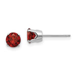 Load image into Gallery viewer, 14K White Gold 5mm Garnet Stud Earrings 1.16-Carat tw
