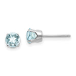 Load image into Gallery viewer, 14K White Gold 5mm Aquamarine Stud Earrings 1-Carat tw
