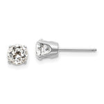Load image into Gallery viewer, 14K White Gold 5mm White Topaz Stud Earrings 1.2-Carat tw
