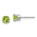 Load image into Gallery viewer, 14K White Gold 5mm Peridot Stud Earrings 1.12-Carat tw
