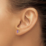 Load image into Gallery viewer, 14K Yellow Gold 6x4 Oval February/Amethyst Post Earrings, 4/5-Carat Gemweight
