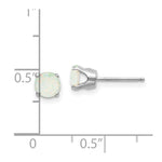 Load image into Gallery viewer, 14K White Gold 5mm Opal Stud Earrings 0.6-Carat tw
