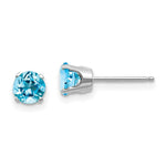 Load image into Gallery viewer, 14K White Gold 5mm Blue Topaz Stud Earrings 1.3-Carat tw
