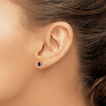 Load image into Gallery viewer, 14K Yellow Gold 5mm Bezel Amethyst Stud Earrings, 4/5-Carat Gemweight
