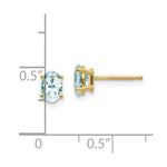 Load image into Gallery viewer, 14K Yellow Gold 6x4 Oval March Aquamarine Post Earrings 0.86-Carat tw
