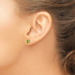 Load image into Gallery viewer, 14K Yellow Gold 5mm Bezel Peridot Stud Earrings 1.12-Carat tw

