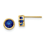 Load image into Gallery viewer, 14K Yellow Gold 5mm Bezel Sapphire Stud Earrings 1.4-Carat tw
