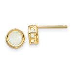 Load image into Gallery viewer, 14K Yellow Gold 5mm Bezel Opal Stud Earrings 0.6-Carat tw

