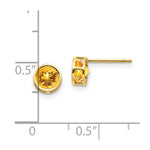 Load image into Gallery viewer, 14k 5mm Bezel Citrine Stud Earrings, 14 kt Yellow Gold
