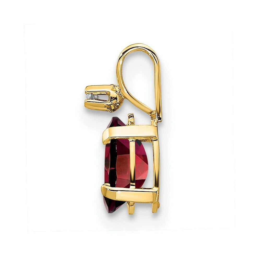 14K Yellow Gold Diamond & 0.68-Carat Oval Garnet Birthstone Pendant