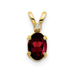 Load image into Gallery viewer, 14K Yellow Gold Diamond &amp; 0.68-Carat Oval Garnet Birthstone Pendant
