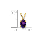 Load image into Gallery viewer, 14K Yellow Gold Diamond &amp; 0.42-Carat Oval Amethyst Birthstone Pendant
