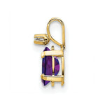 Load image into Gallery viewer, 14K Yellow Gold Diamond &amp; 0.42-Carat Oval Amethyst Birthstone Pendant
