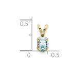 Load image into Gallery viewer, 14K Yellow Gold Diamond &amp; 0.43-Carat Oval Aquamarine Birthstone Pendant
