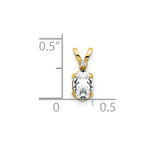 Load image into Gallery viewer, 14K Yellow Gold Diamond &amp; 1/2-Carat Oval White Topaz Birthstone Pendant
