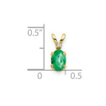 Load image into Gallery viewer, 14K Yellow Gold Diamond &amp; 1/2-Carat Oval Emerald Birthstone Pendant
