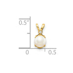 Load image into Gallery viewer, 14K Yellow Gold Diamond &amp; Freshwater Cultured Pearl Birthstone Pendant
