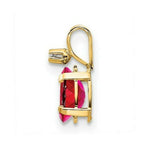 Load image into Gallery viewer, 14K Yellow Gold Diamond &amp; 2/3-Carat Oval Ruby Birthstone Pendant
