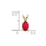 Load image into Gallery viewer, 14K Yellow Gold Diamond &amp; 2/3-Carat Oval Ruby Birthstone Pendant
