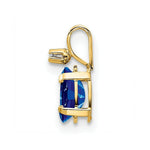 Load image into Gallery viewer, 14K Yellow Gold Diamond &amp; 2/3-Carat Oval Sapphire Birthstone Pendant
