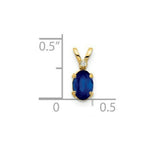 Load image into Gallery viewer, 14K Yellow Gold Diamond &amp; 2/3-Carat Oval Sapphire Birthstone Pendant
