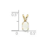 Load image into Gallery viewer, 14K Yellow Gold Diamond &amp; 1/3-Carat Oval Opal Birthstone Pendant
