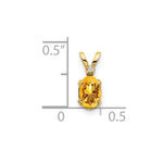 Load image into Gallery viewer, 14K Yellow Gold Diamond &amp; 0.40-Carat Oval Citrine Birthstone Pendant
