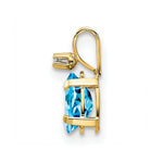 Load image into Gallery viewer, 14K Yellow Gold Diamond &amp; 0.57-Carat Oval Blue Topaz Birthstone Pendant
